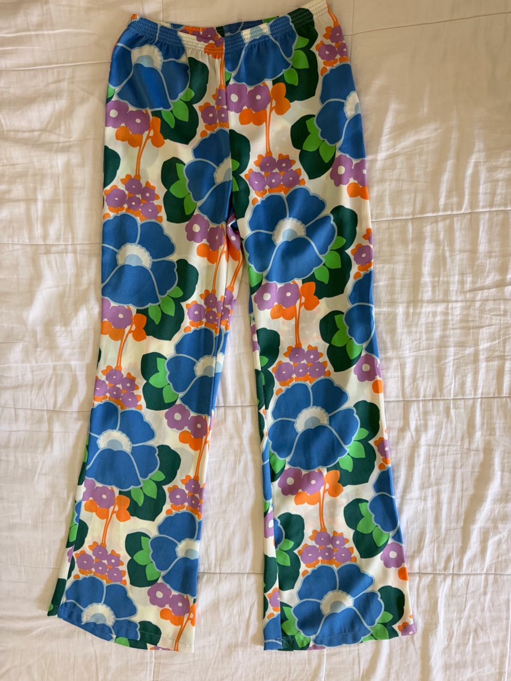 Zara Women Floral pants in Blue, Green, Orange and Purple